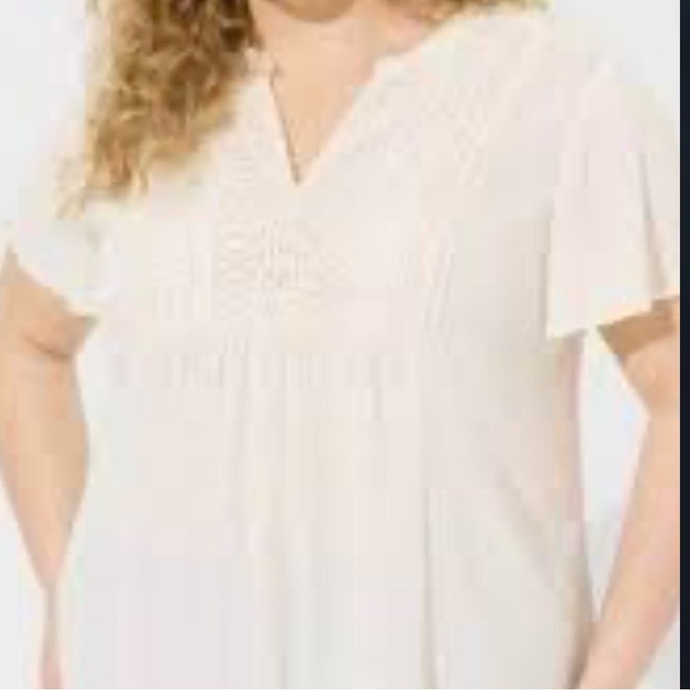 Torrid Crinkle Cream Fluttery Sleeves Blouse Size 3X - Picture 5 of 11
